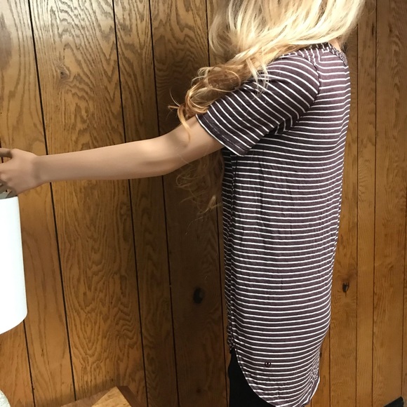 Lululemon Love Crew Shirt Tee- Stripe Color Brown and White-Size none - Picture 7 of 14